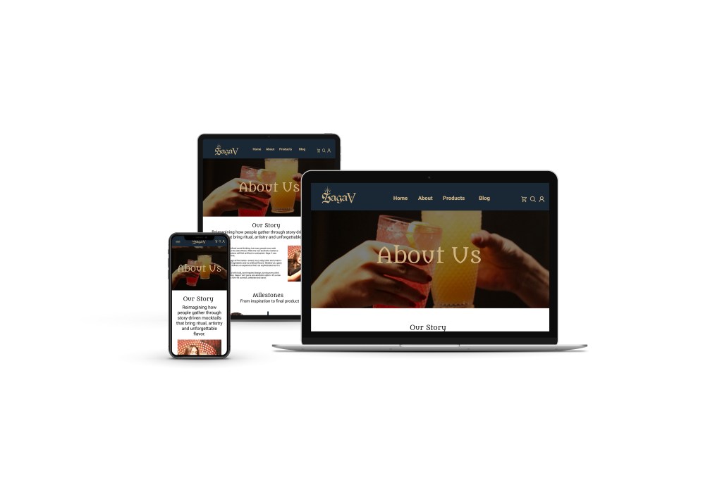Laptop, tablet, and mobile phone screens displaying the Recipe Blog webpage.